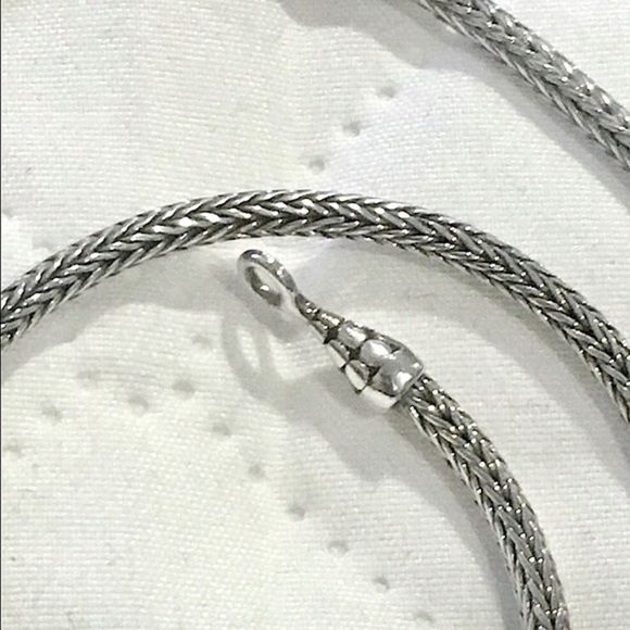 Sterling Silver Wheat Chain Braided Necklace 20inches - Picture 2 of 10